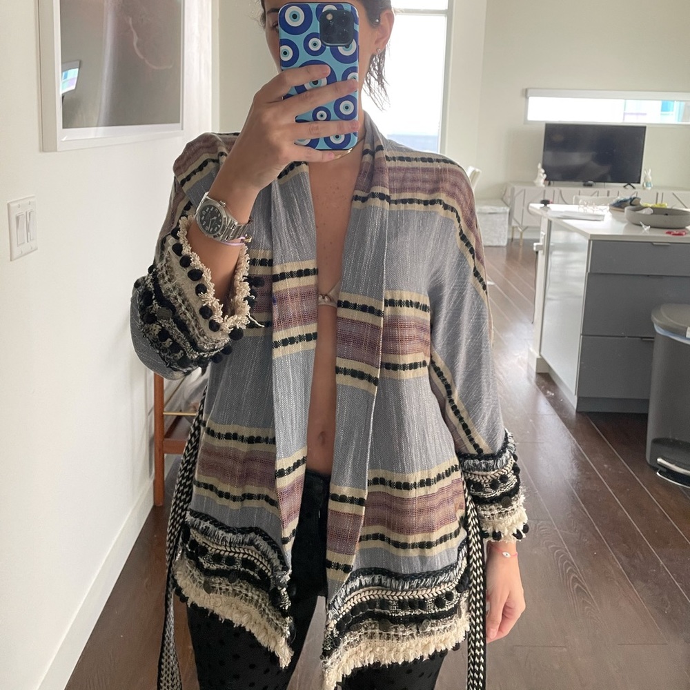 Colorful wrap blouse